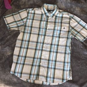 Volcom Collared Button Down Plaid sz S